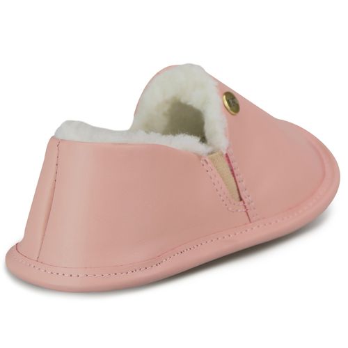 pantufa fiero couro rosa para crianças