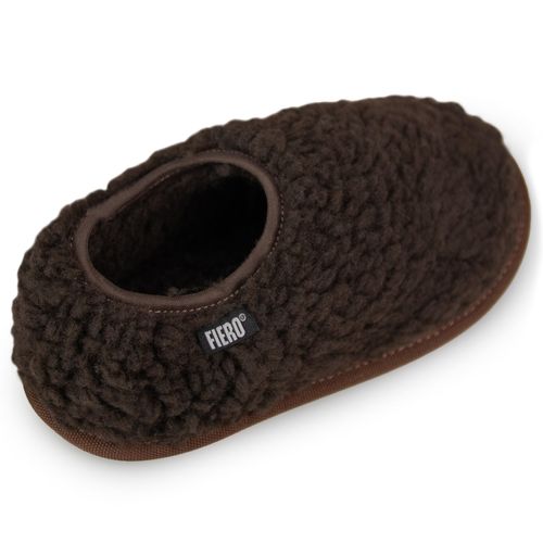 pantufa infantil café em lã pelinho