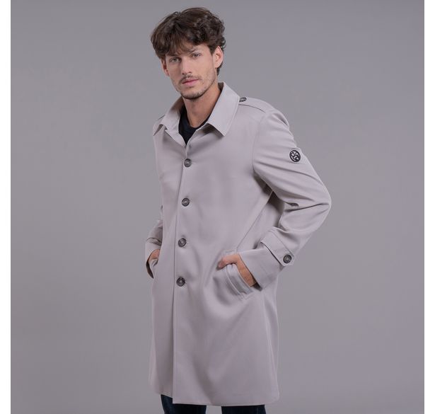 trench coat masculino termico cinza