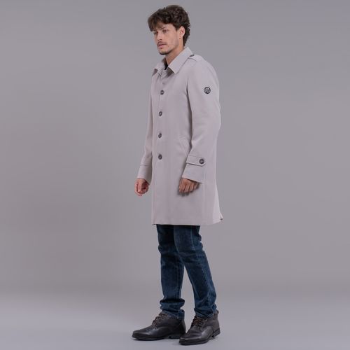 casaco trench coat masculino cinza